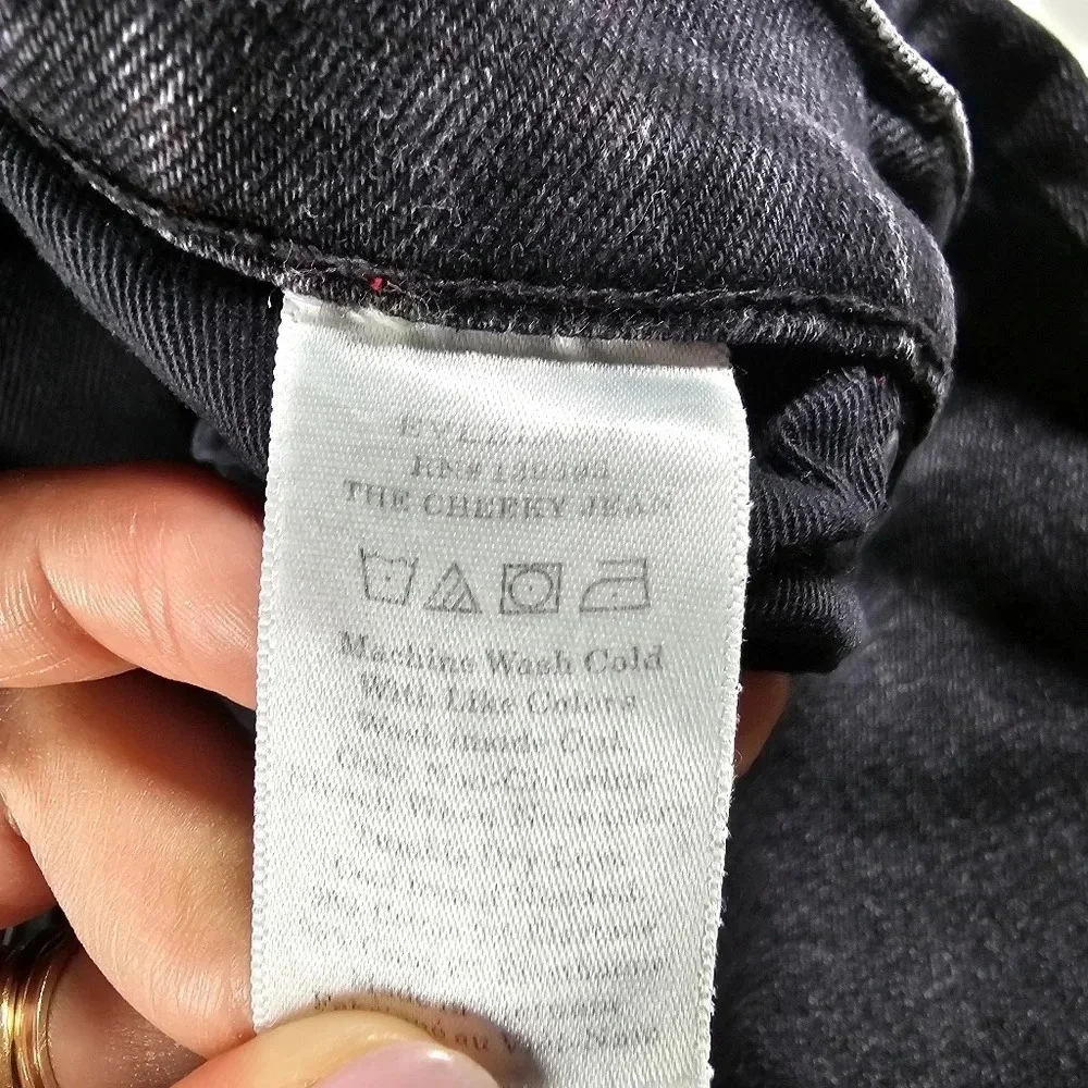 Everlane The Cheeky Jean Size 26R Washed Black Denim Straight Leg‎ High Rise